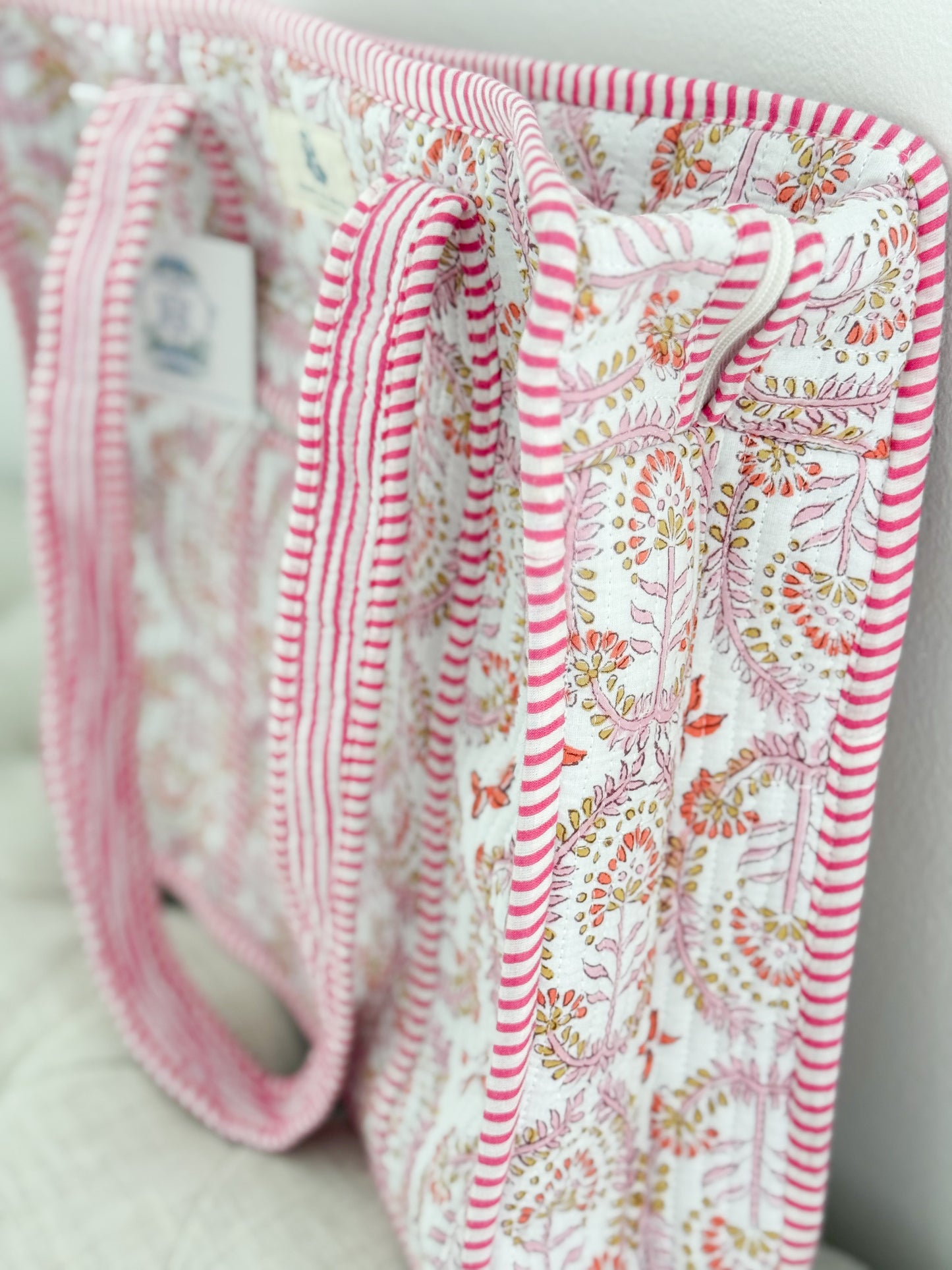 Dahlia | Quilted Zipper Tote Bag