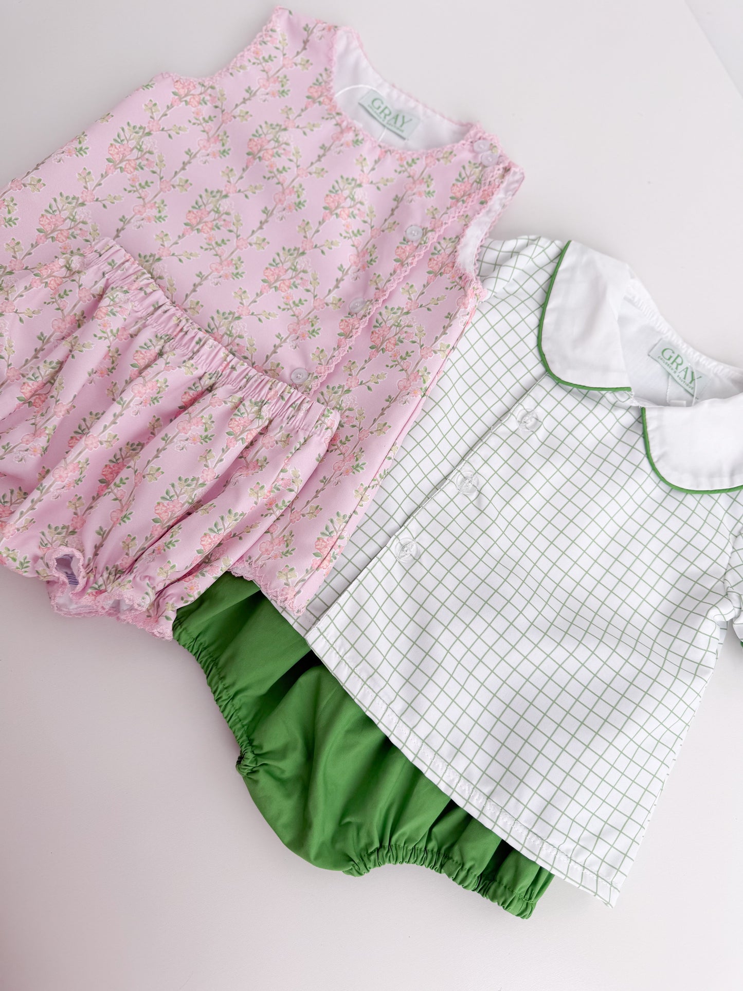 Huck Plaid Bloomer Set