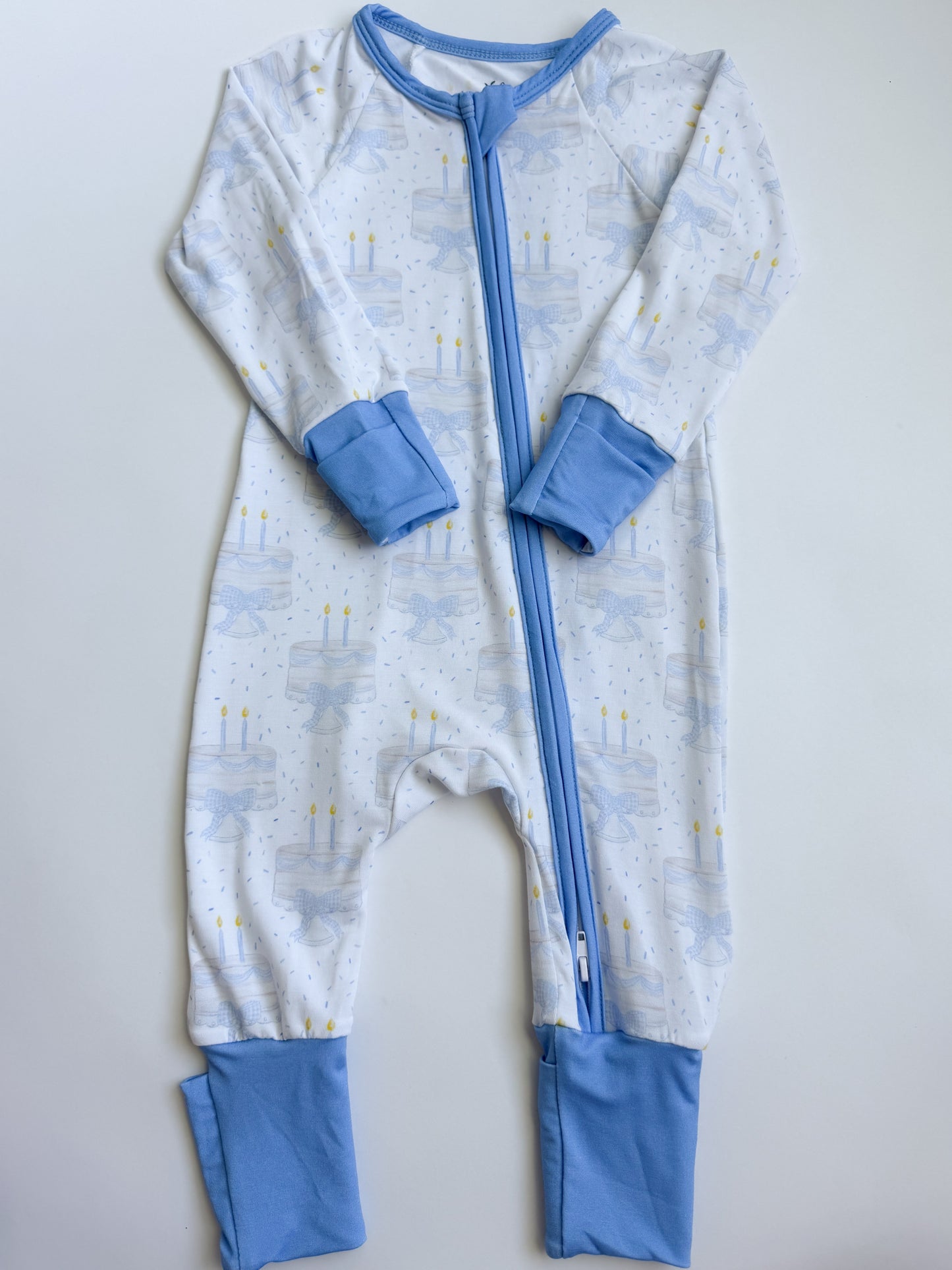 Happy Birthday Bamboo Romper - Blue