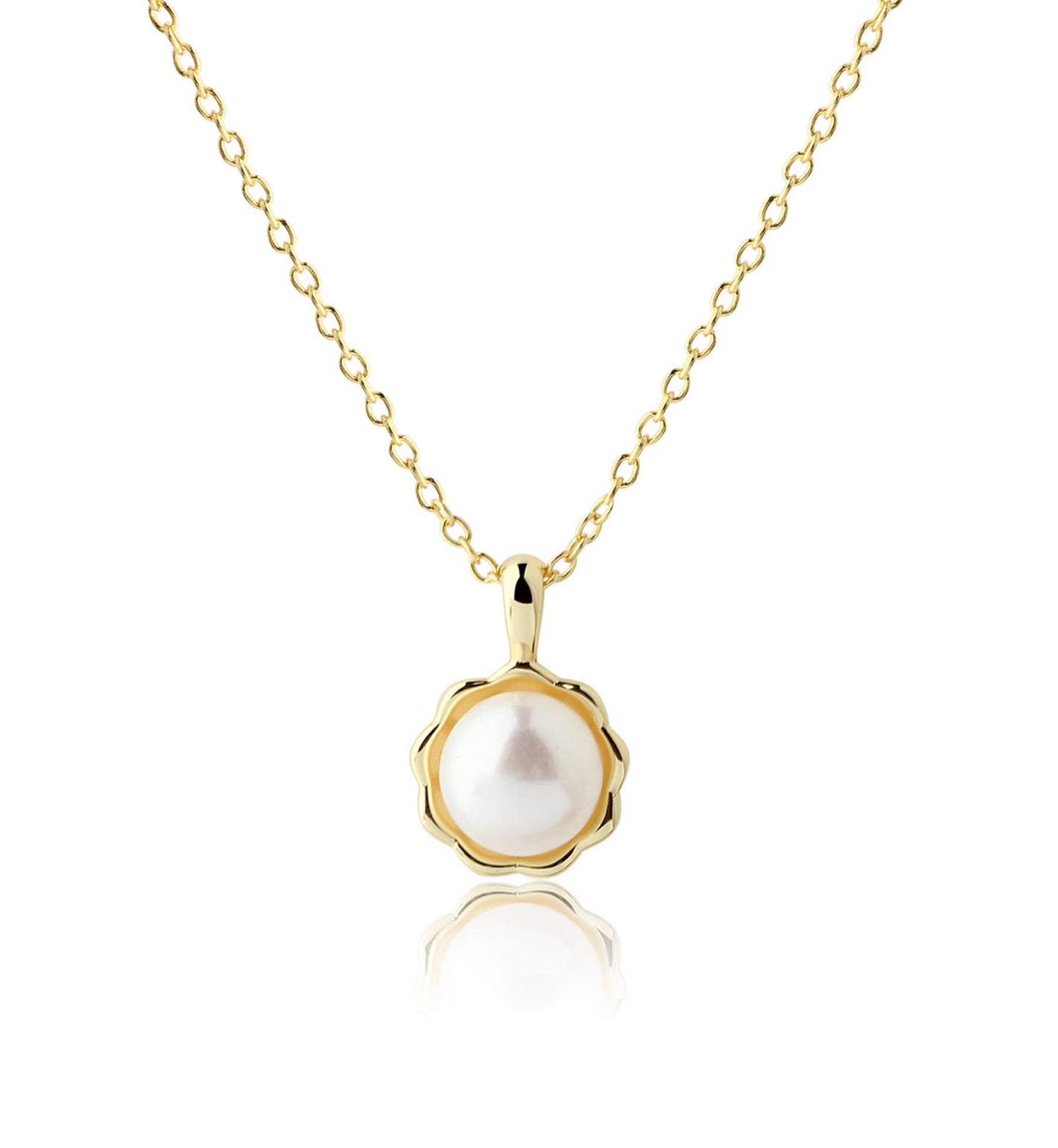 Meredith 14K Gold-Plated White Pearl Necklace