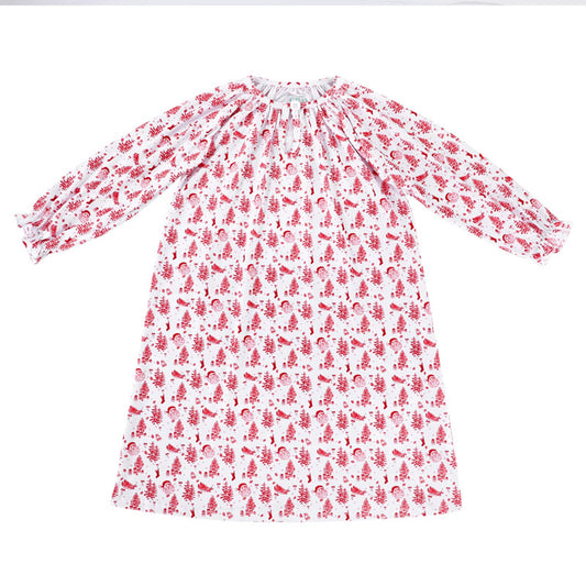 Santa Toile Girls Nightgown