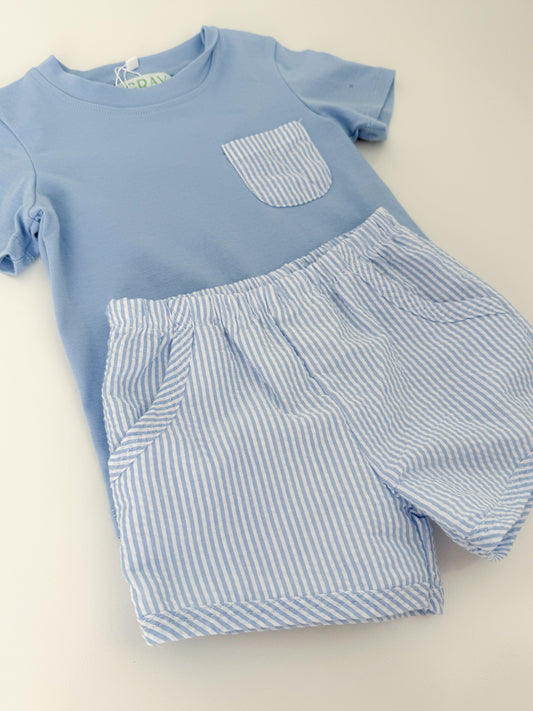 Benton Seersucker Shortie Set