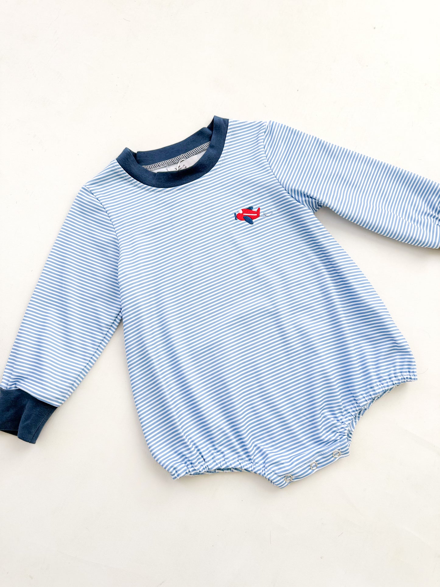 Striped Airplane Long Sleeve Bubble