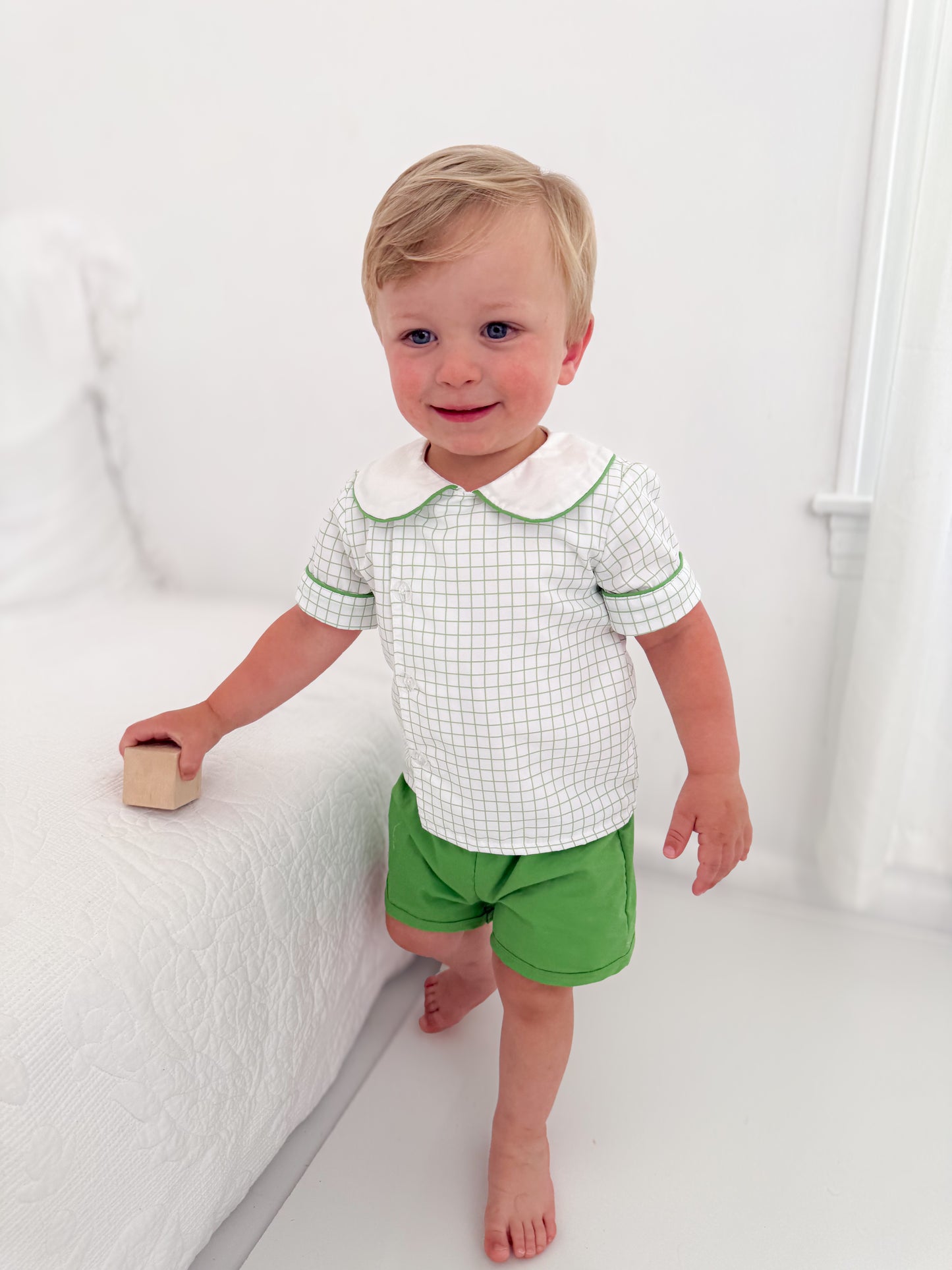 Huck Plaid Shortie Set