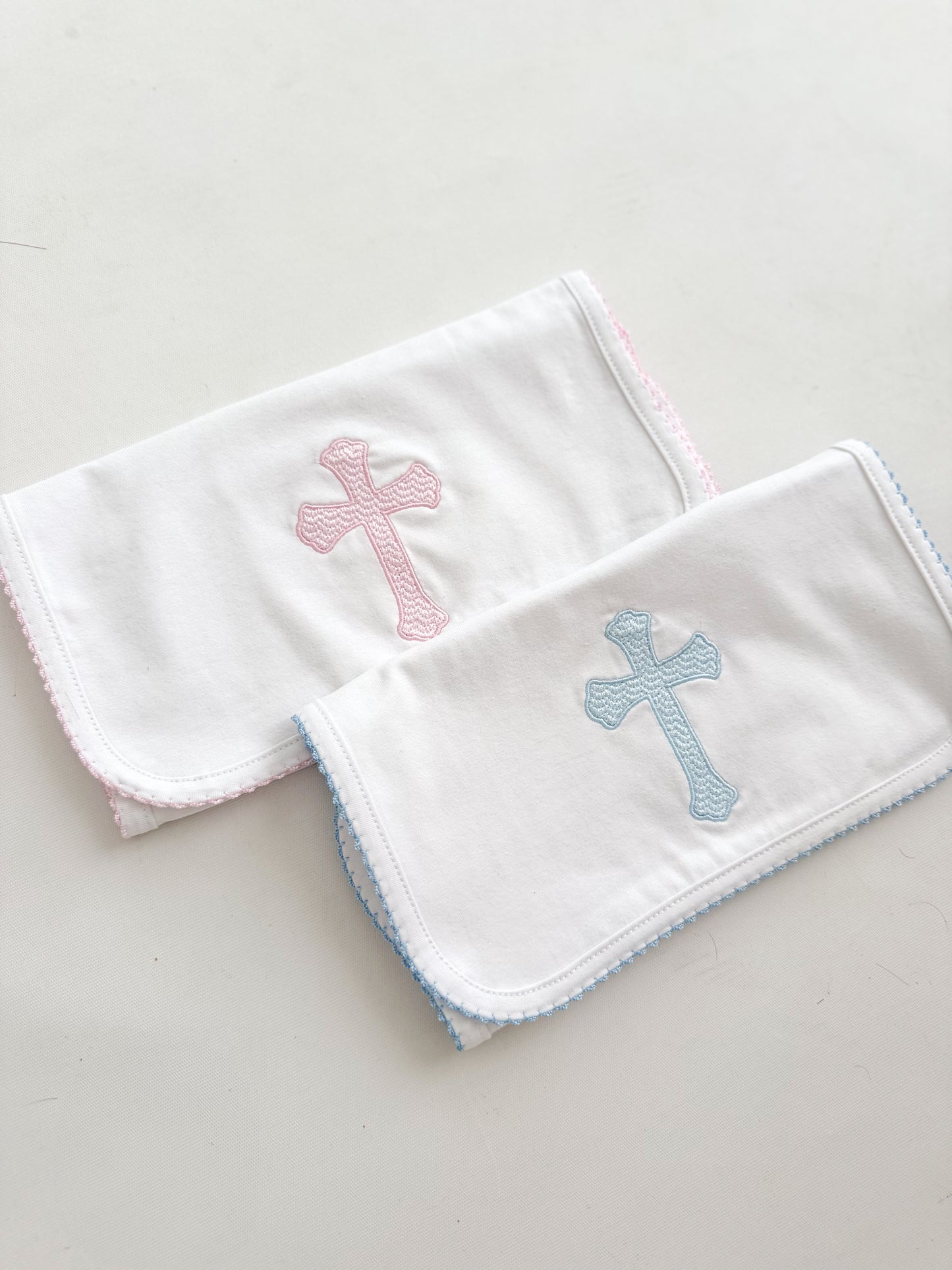 Embroidered Cross Burp Cloth