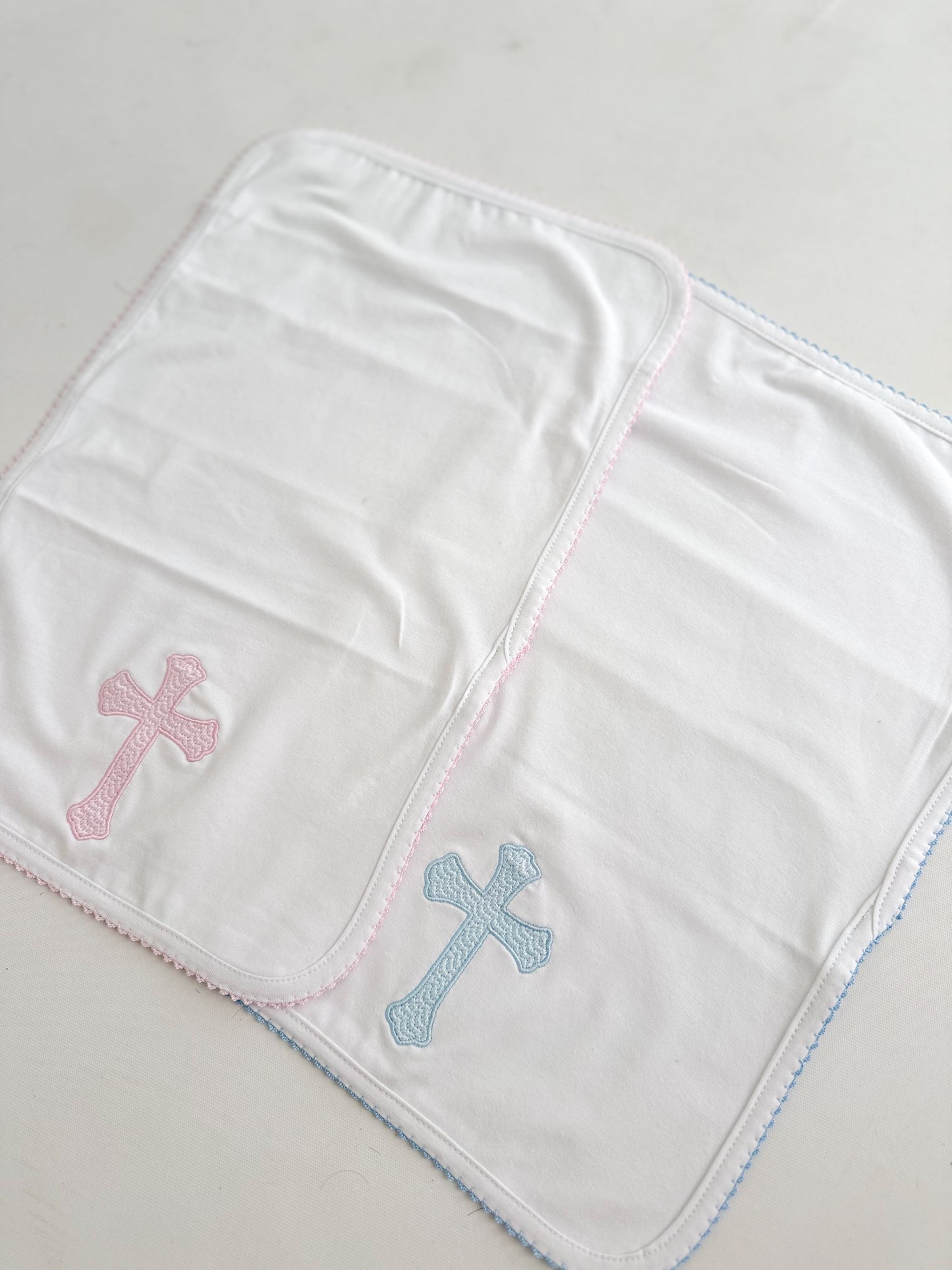 Embroidered Cross Burp Cloth