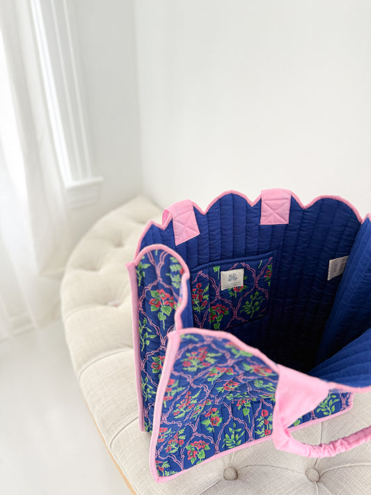 Midnight Luxe | Quilted Scalloped Regular Tote Bag