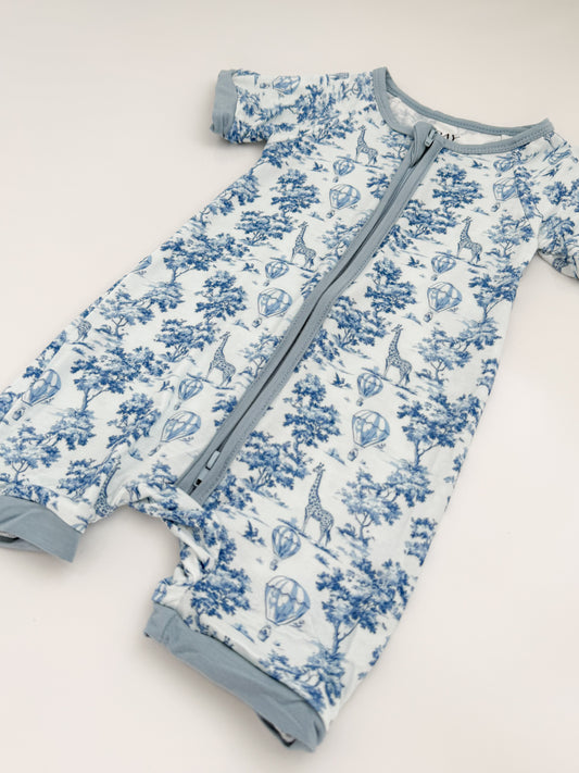 Safari Toile Bamboo Shortie Romper