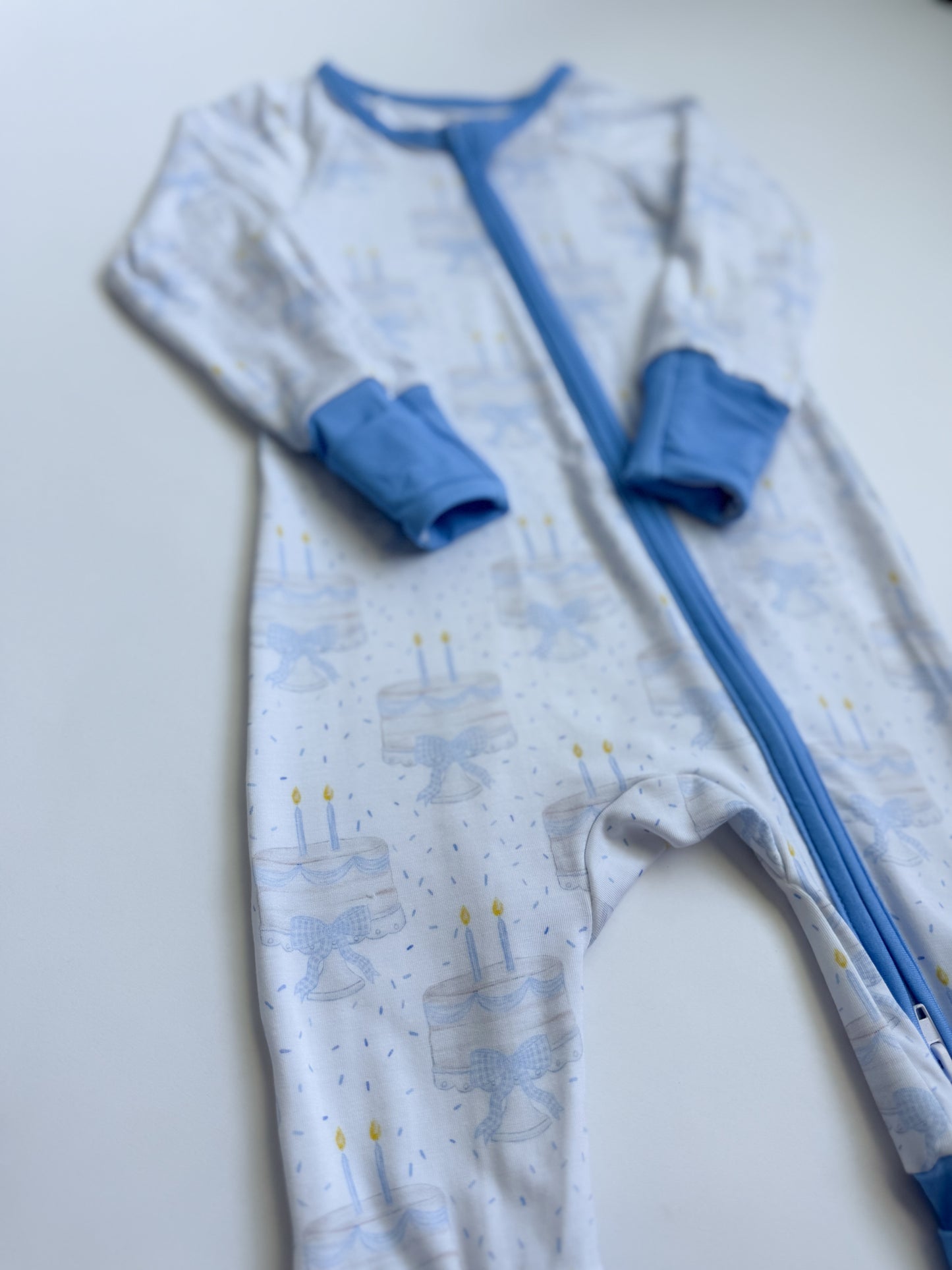 Happy Birthday Bamboo Romper - Blue