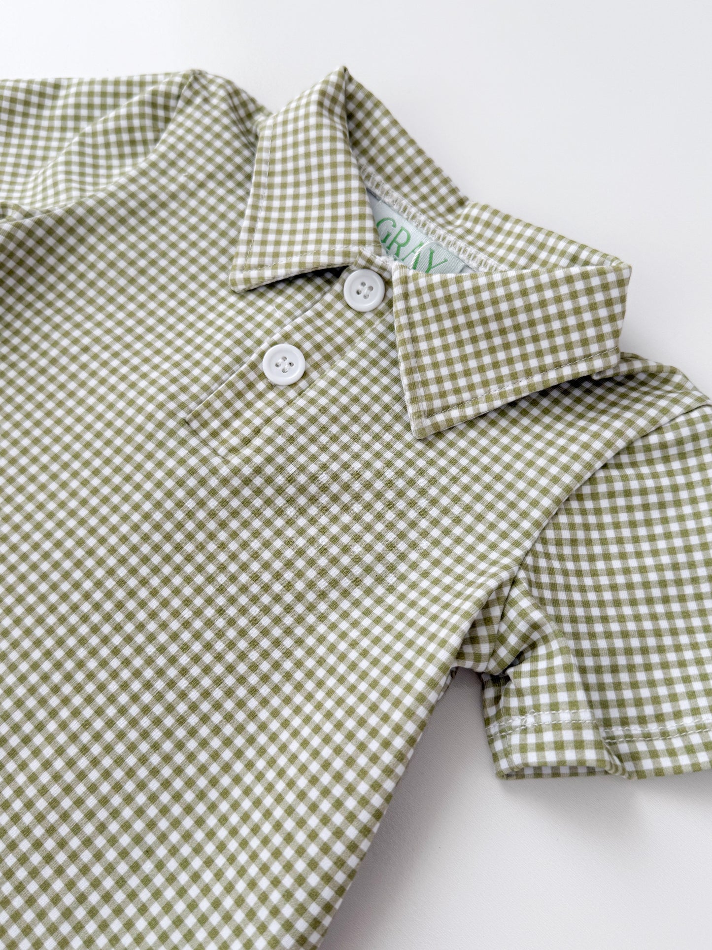 Paxton Green Gingham Polo