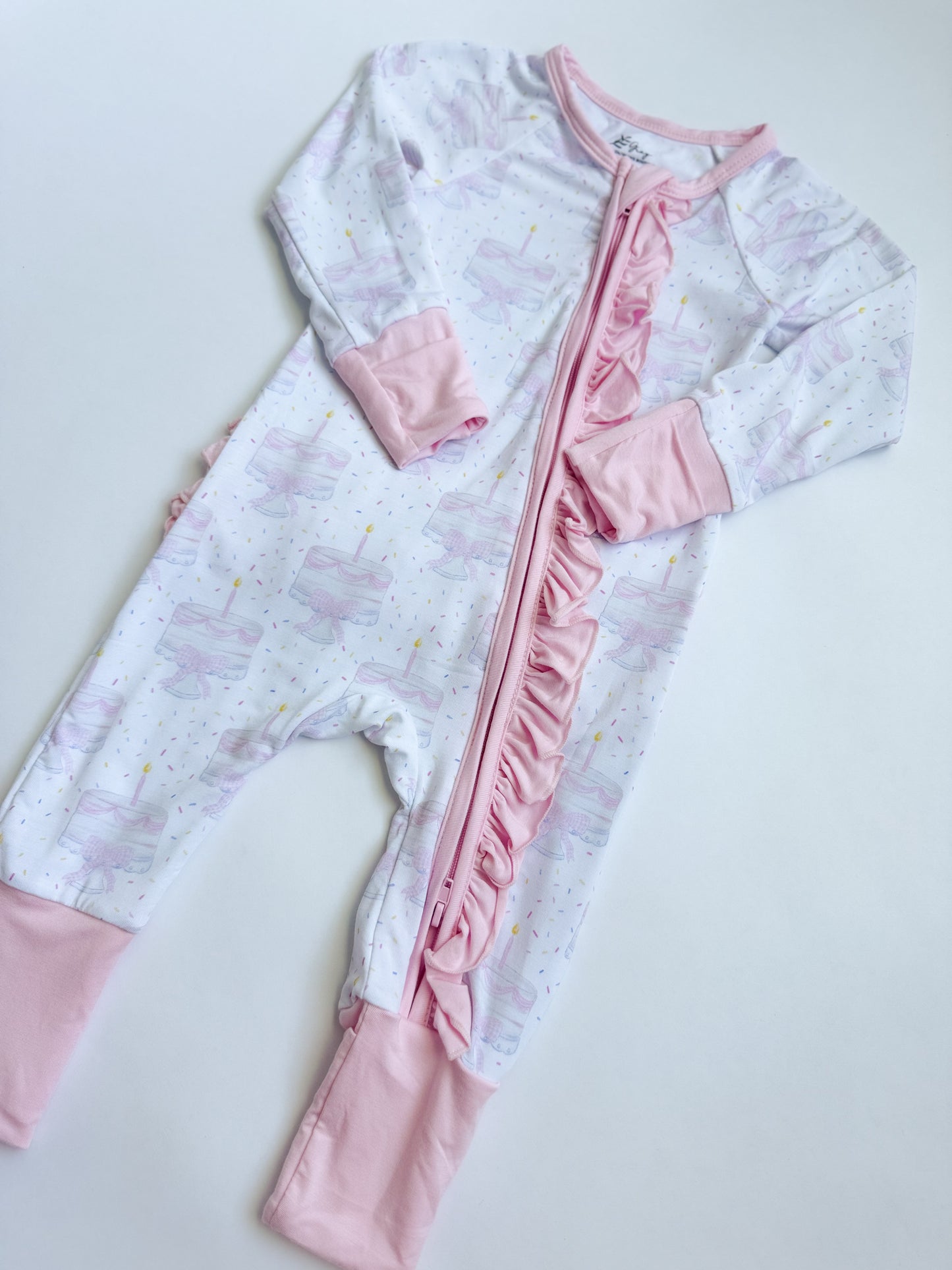Happy Birthday Bamboo Romper - Pink