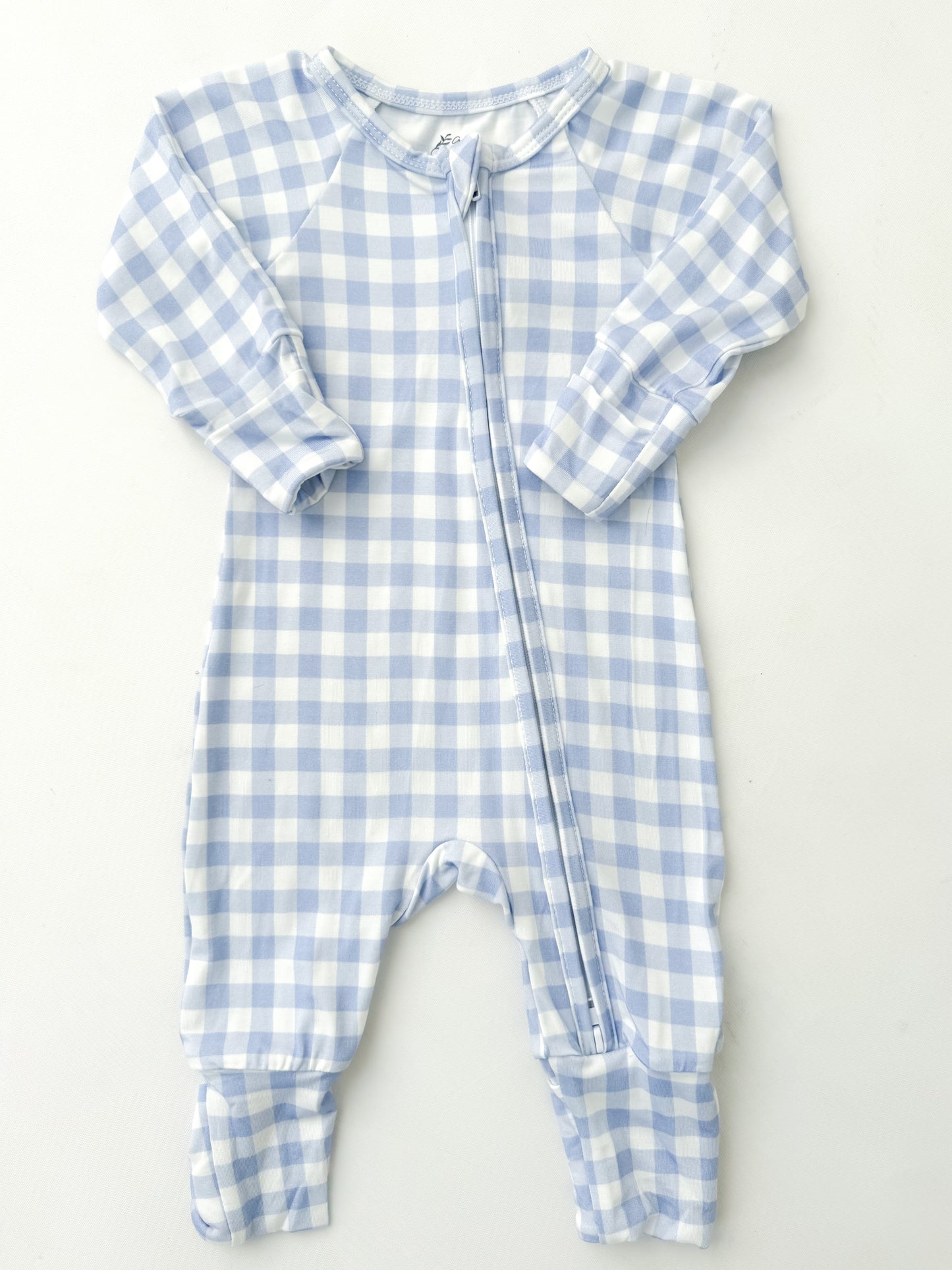 Sky Gingham Bamboo Zippy