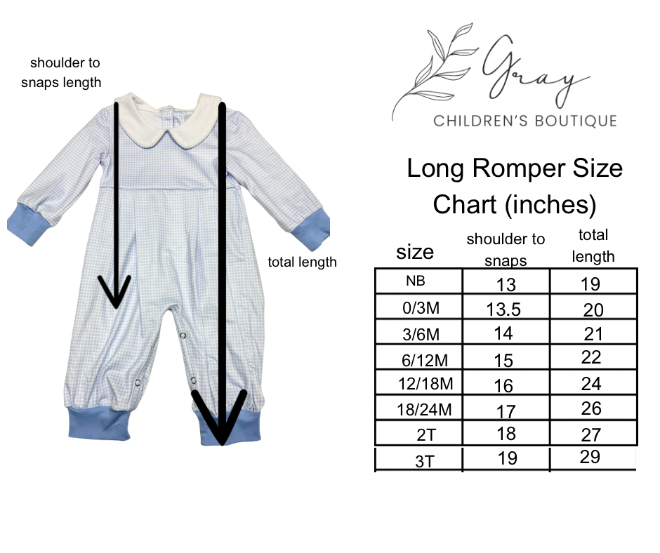 Jax Blue Gingham Long Romper