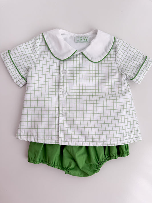 Huck Plaid Bloomer Set
