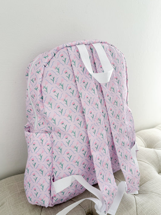 Pink Petal Floral Full Size Backpack