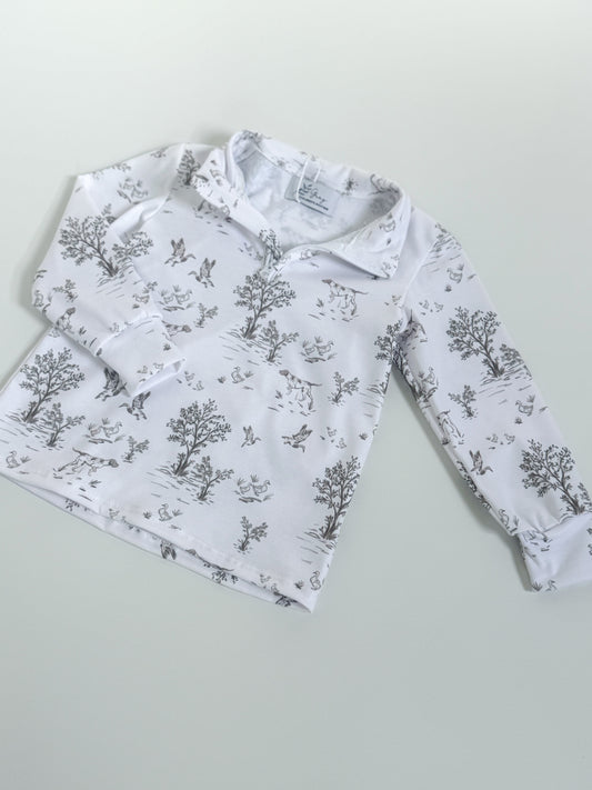 Pointer Toile Knit Quarter Zip