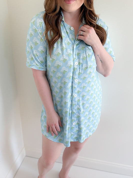 Hollis Hydrangea Mommy Bamboo Gown