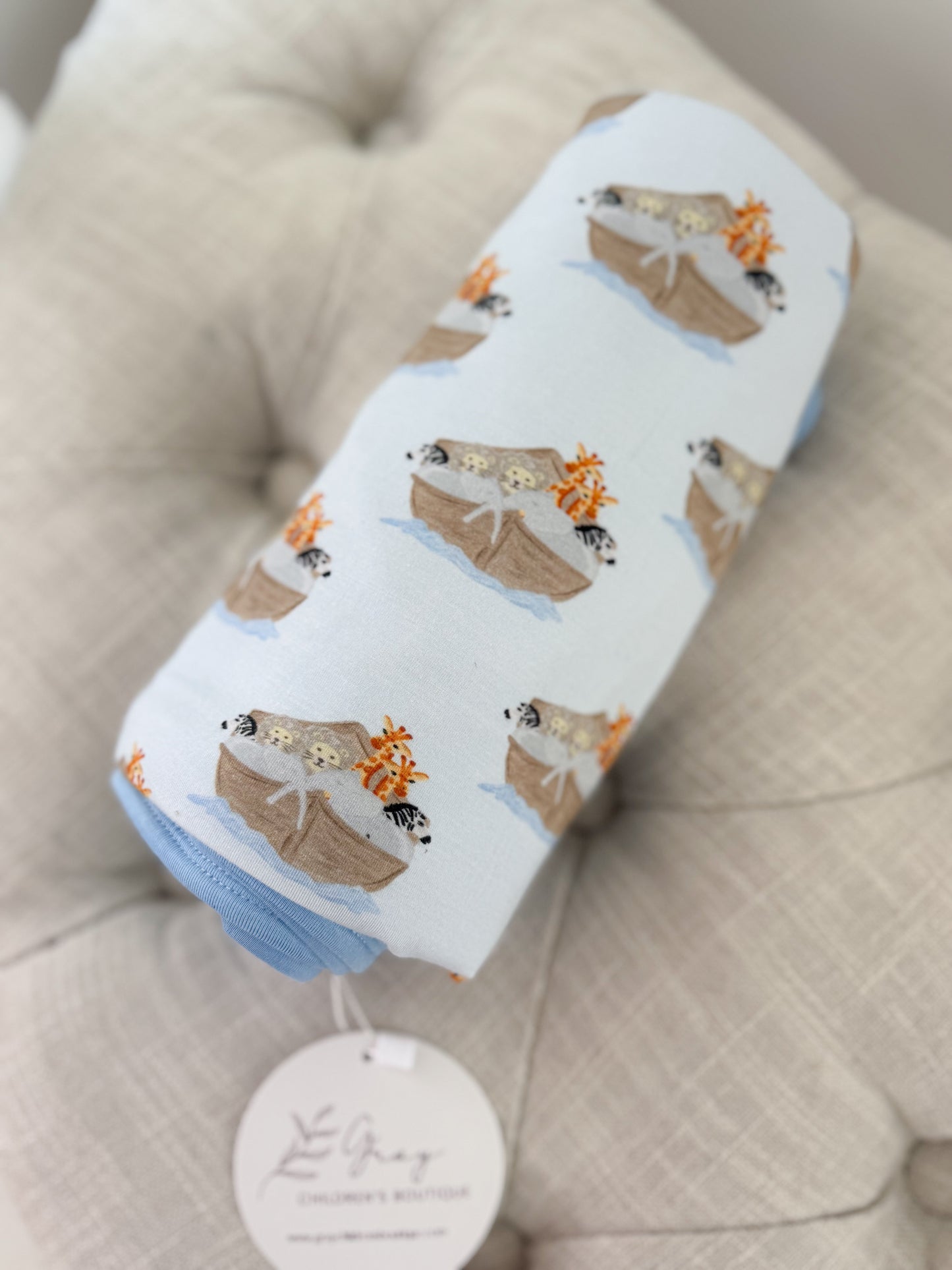 Noah's Ark Bamboo Buggy Blanket
