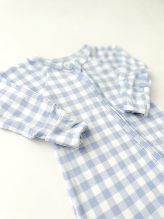 Sky Gingham Bamboo Zippy