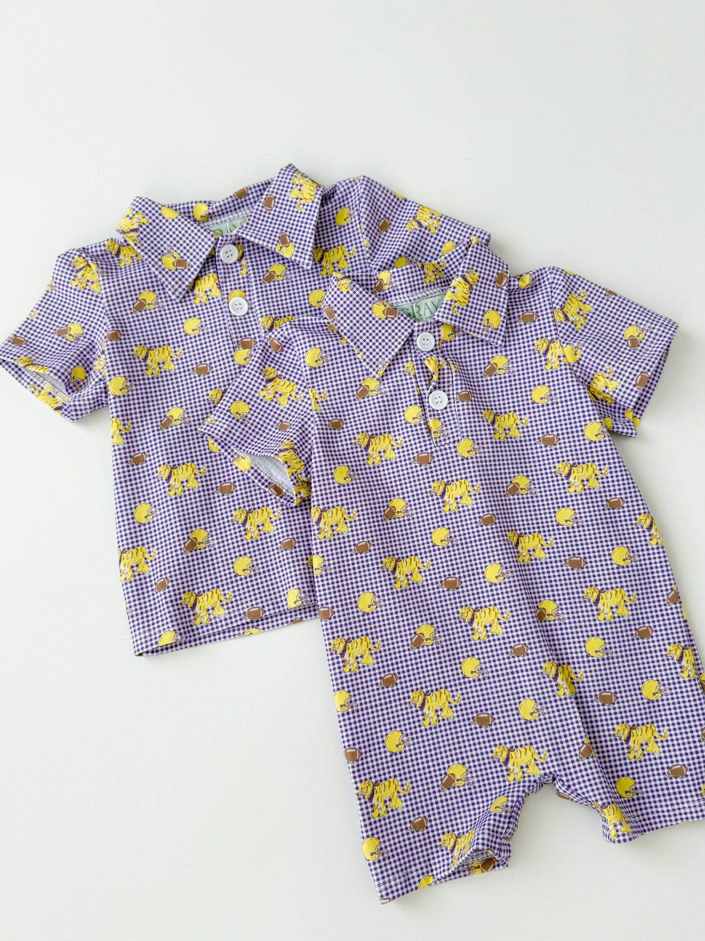 Gameday Gingham Polo Romper