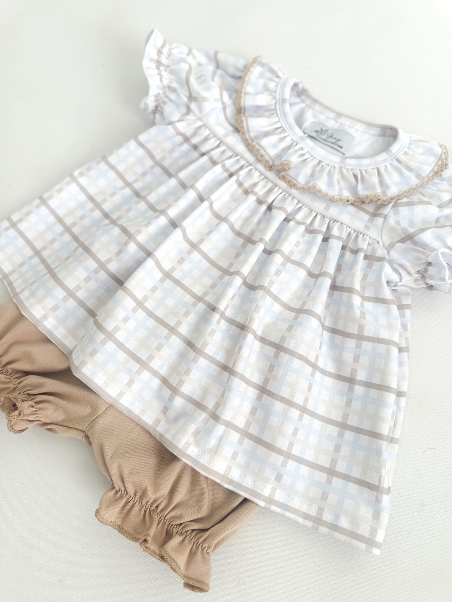 Teddy Plaid Bloomer Short Set