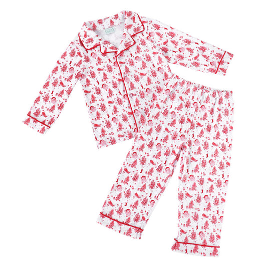 Santa Toile Button Down Set