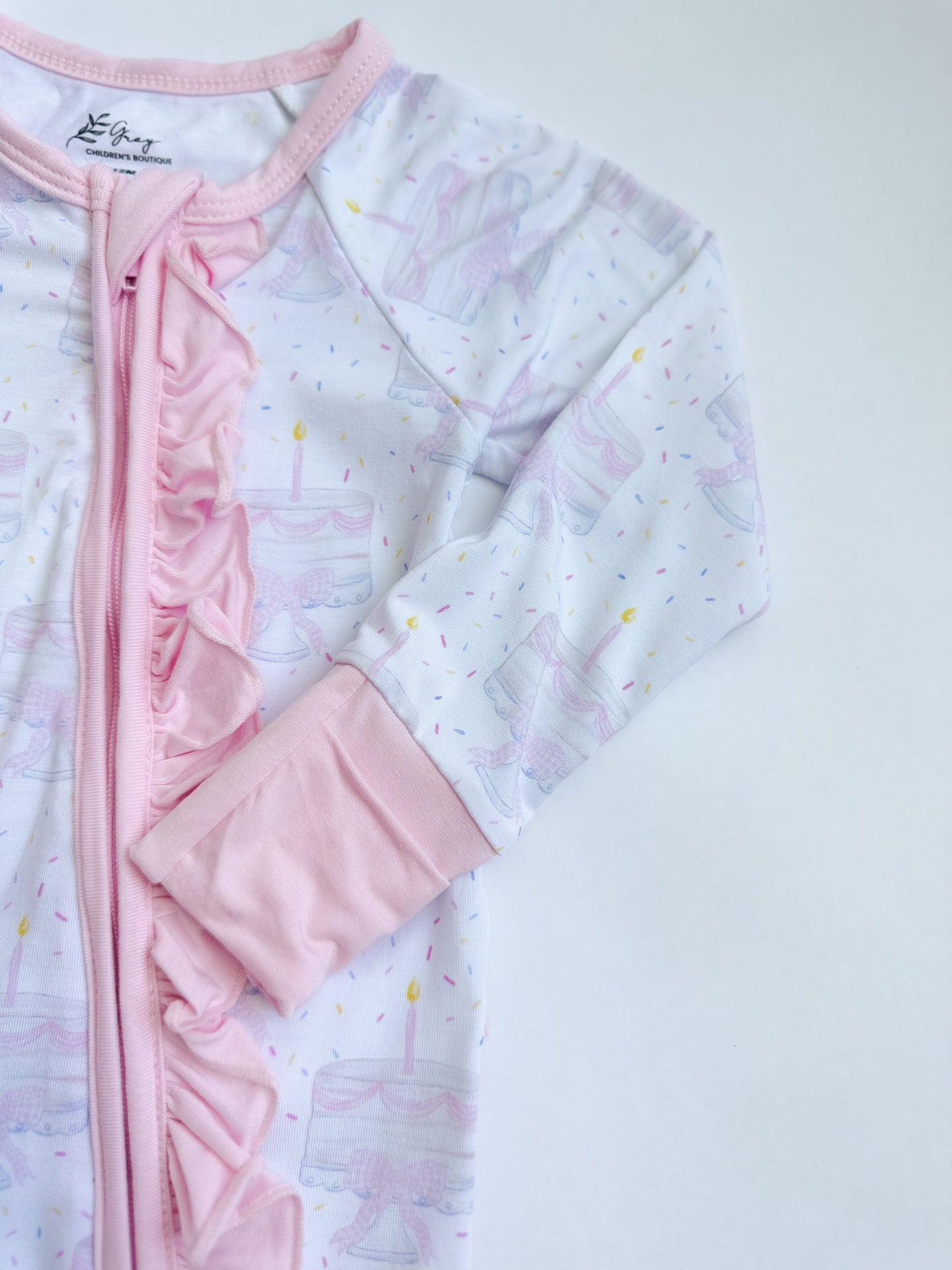 Happy Birthday Bamboo Romper - Pink