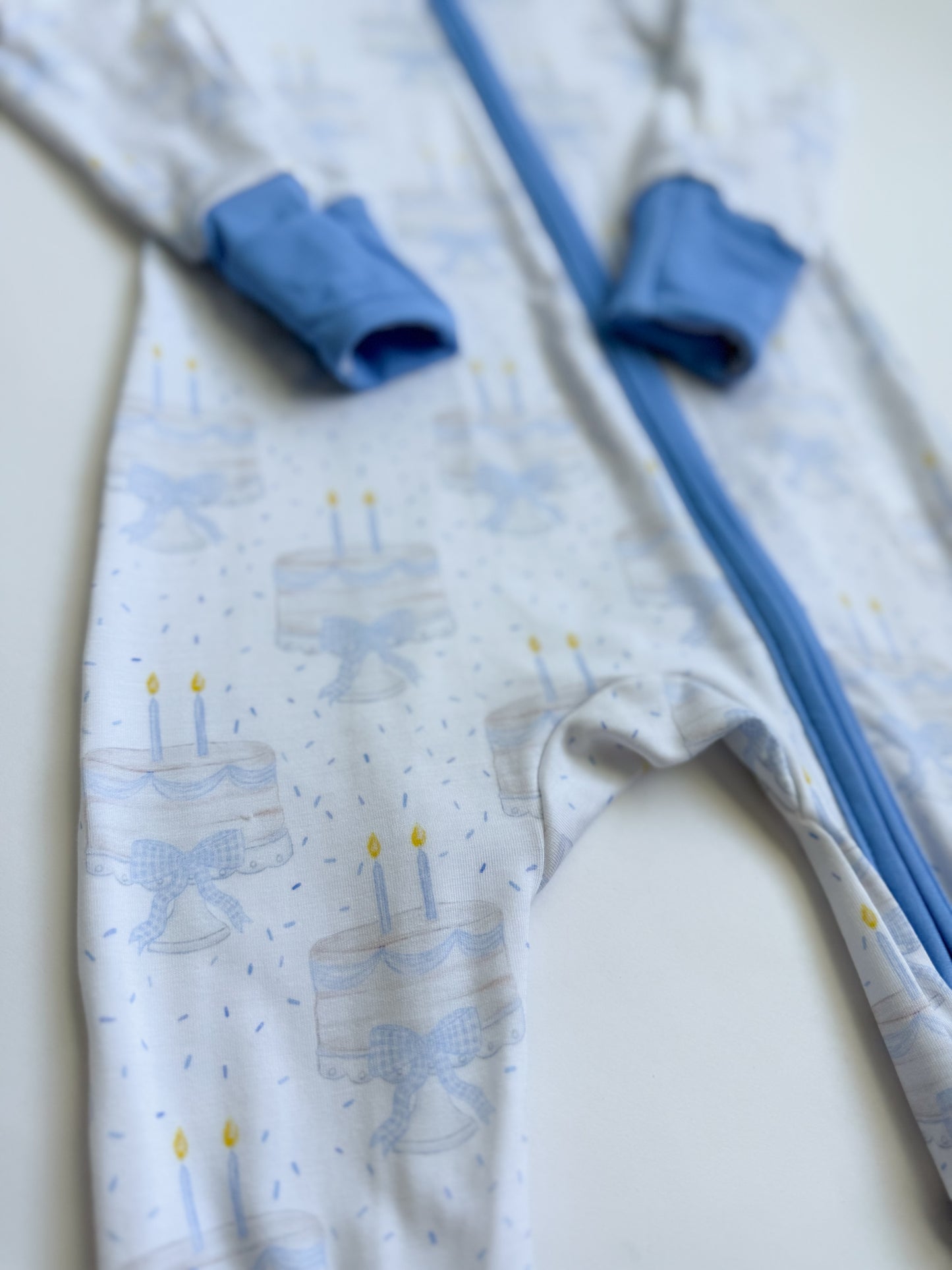 Happy Birthday Bamboo Romper - Blue