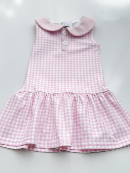 Pink Gingham Yoga Dress