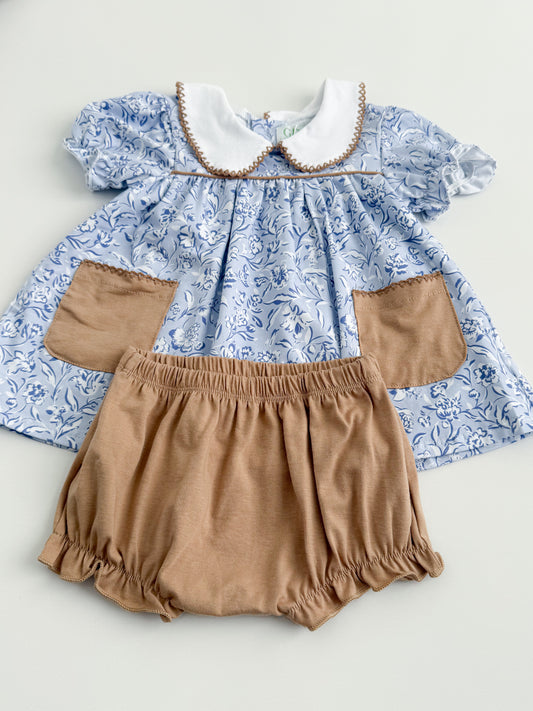 Bleu Floral Bloomer Set