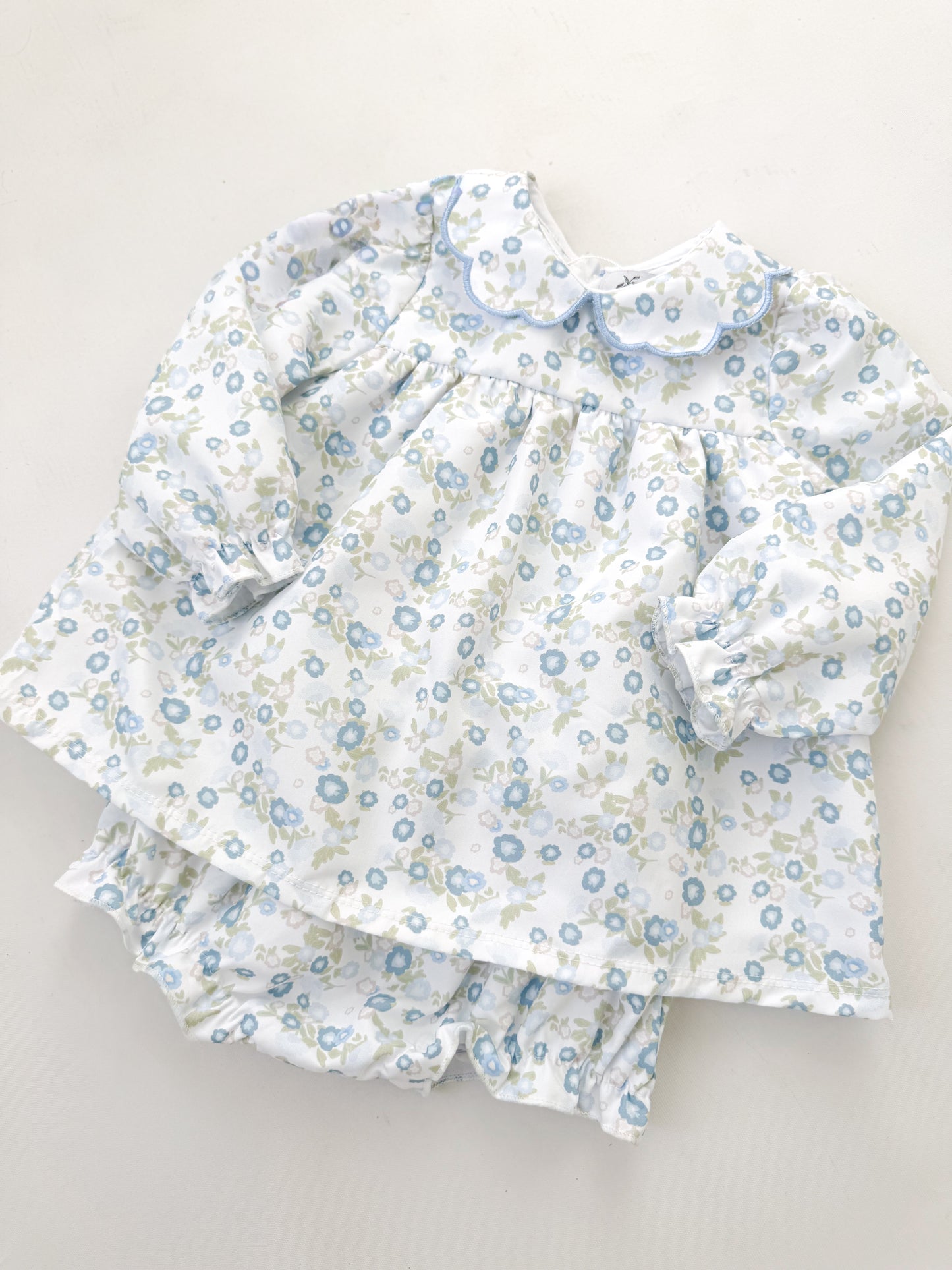 Eldey Floral Scallop Collar Bloomer Set