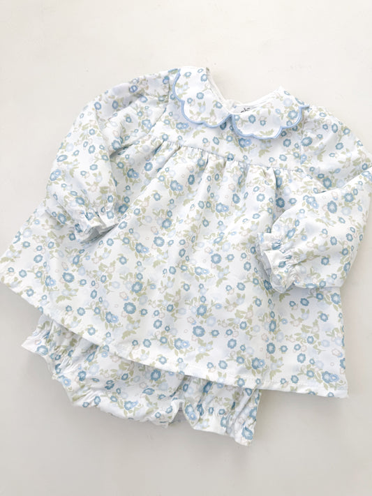 Eldey Floral Scallop Collar Bloomer Set