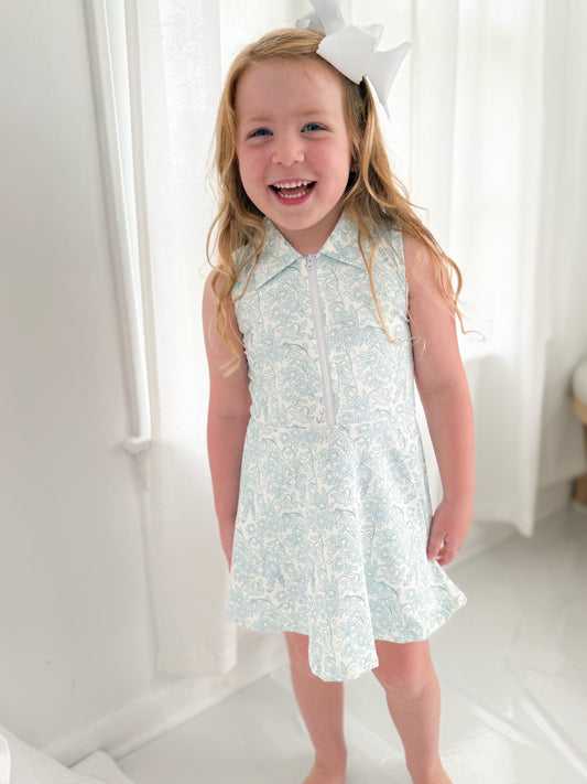 Charlotte Floral Zippered Yoga Dress