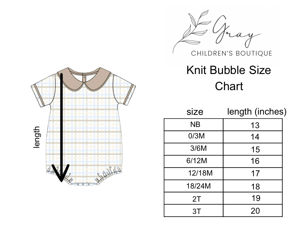 Teddy Plaid Boys Bubble