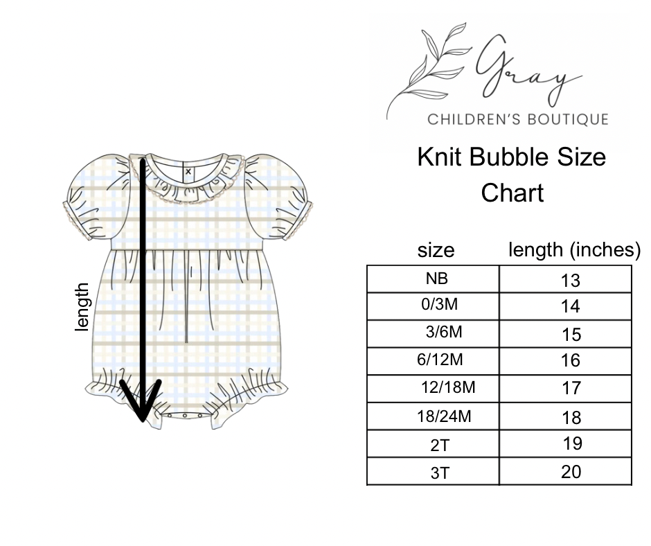 Teddy Plaid Girls Bubble