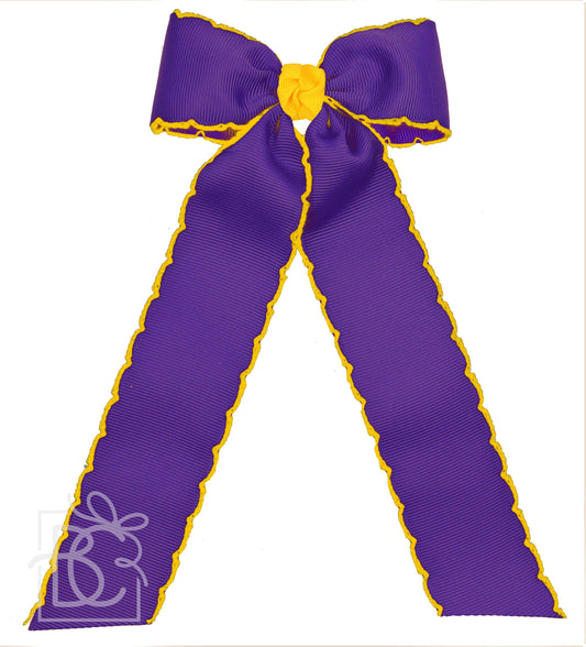 Moonstitch Two Tone Flat Bow (Purple & Yellow Gold)