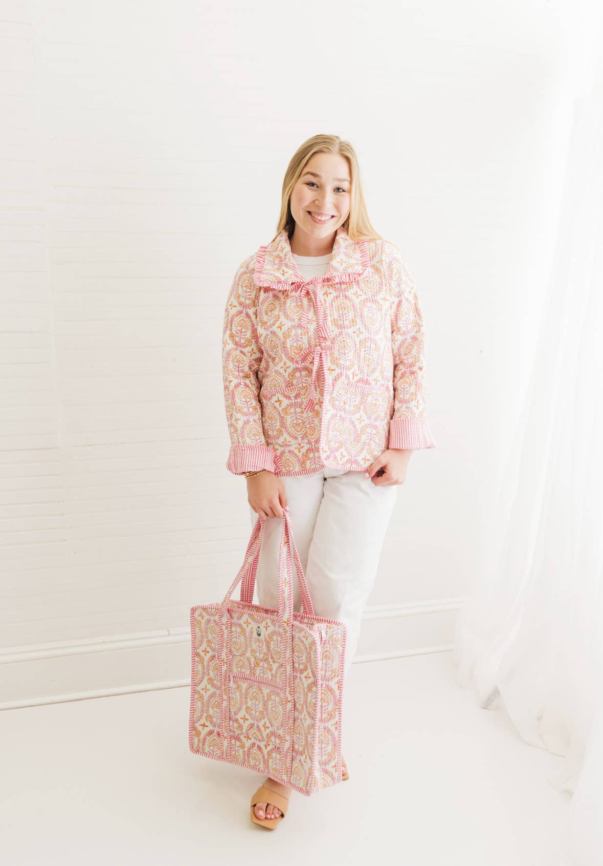 Dahlia | Quilted Zipper Tote Bag