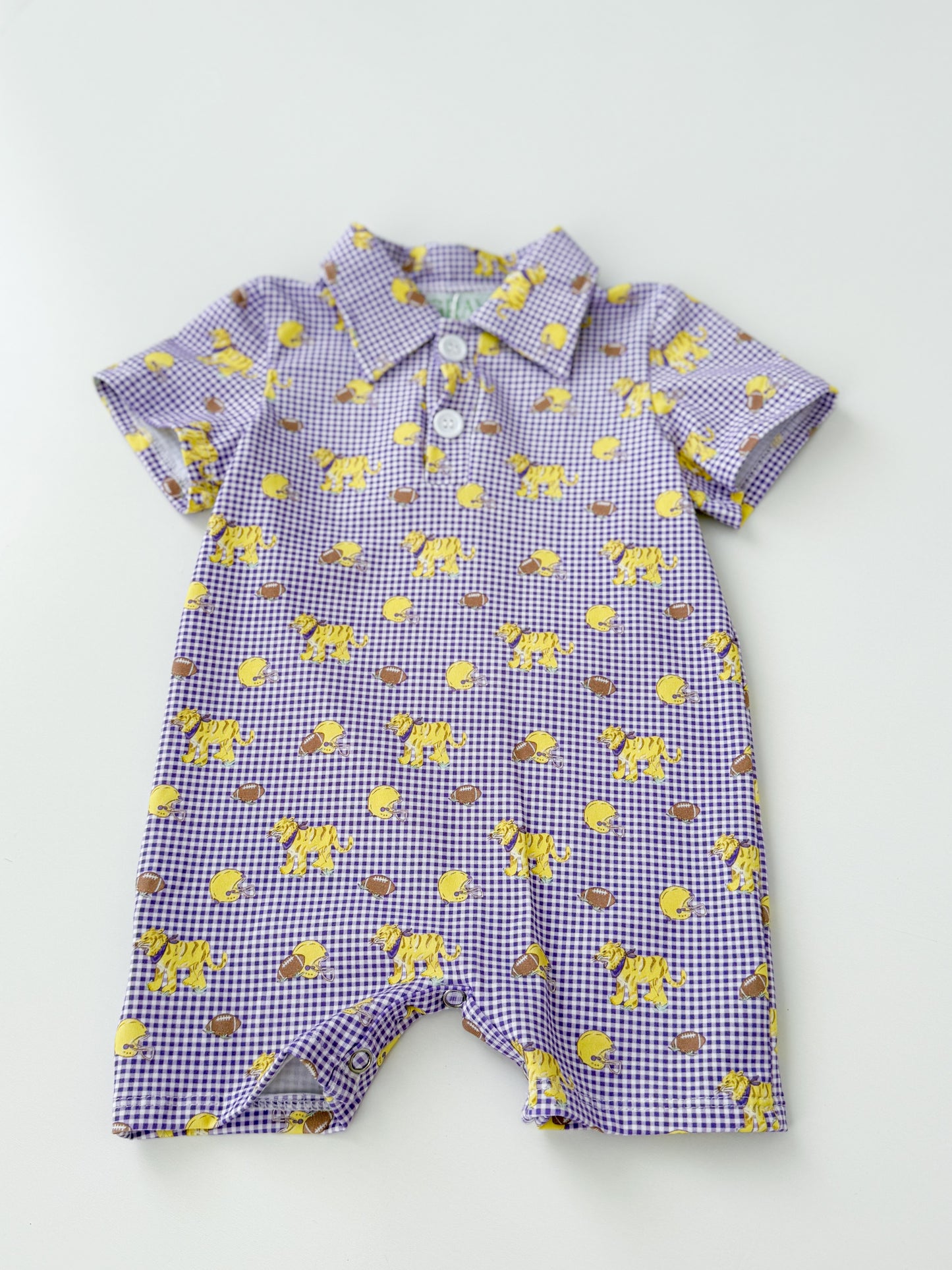Gameday Gingham Polo Romper