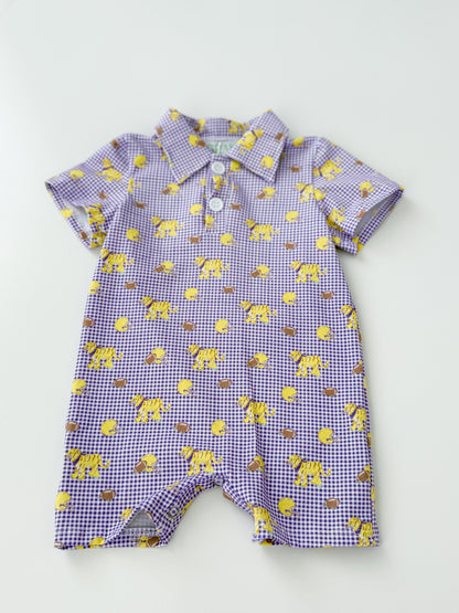 Gameday Gingham Polo Romper