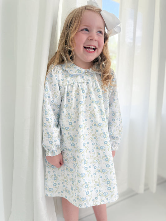 Eldey Floral Scalloped Collar Dress