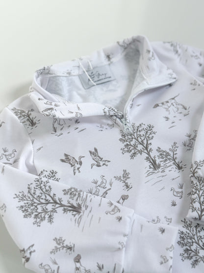 Pointer Toile Knit Quarter Zip