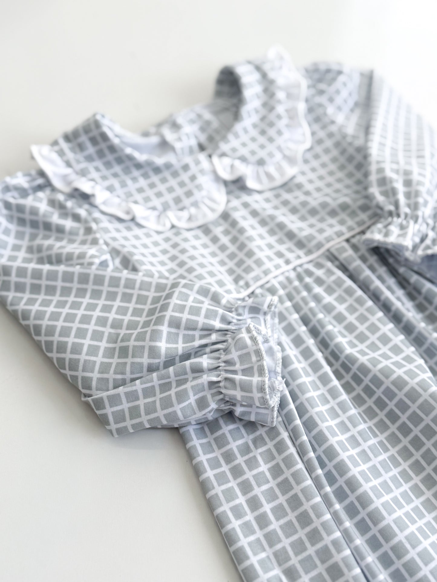 Saige Plaid Ruffle Long Romper