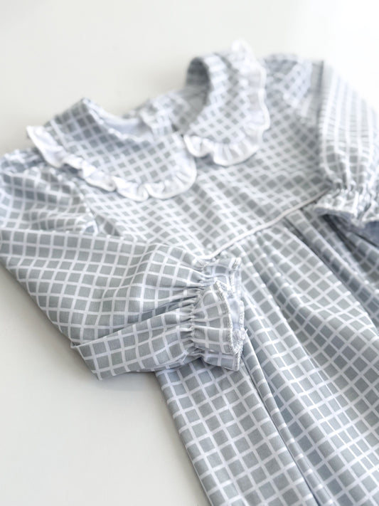 Saige Plaid Ruffle Long Romper