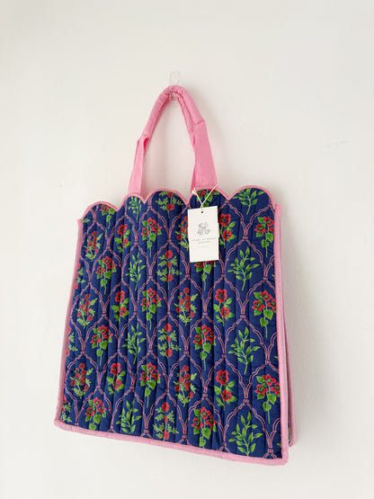 Midnight Luxe | Quilted Scalloped Regular Tote Bag