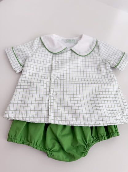 Huck Plaid Bloomer Set