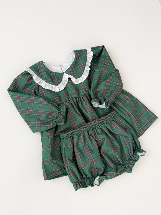 Penny Christmas Plaid Bloomer Set