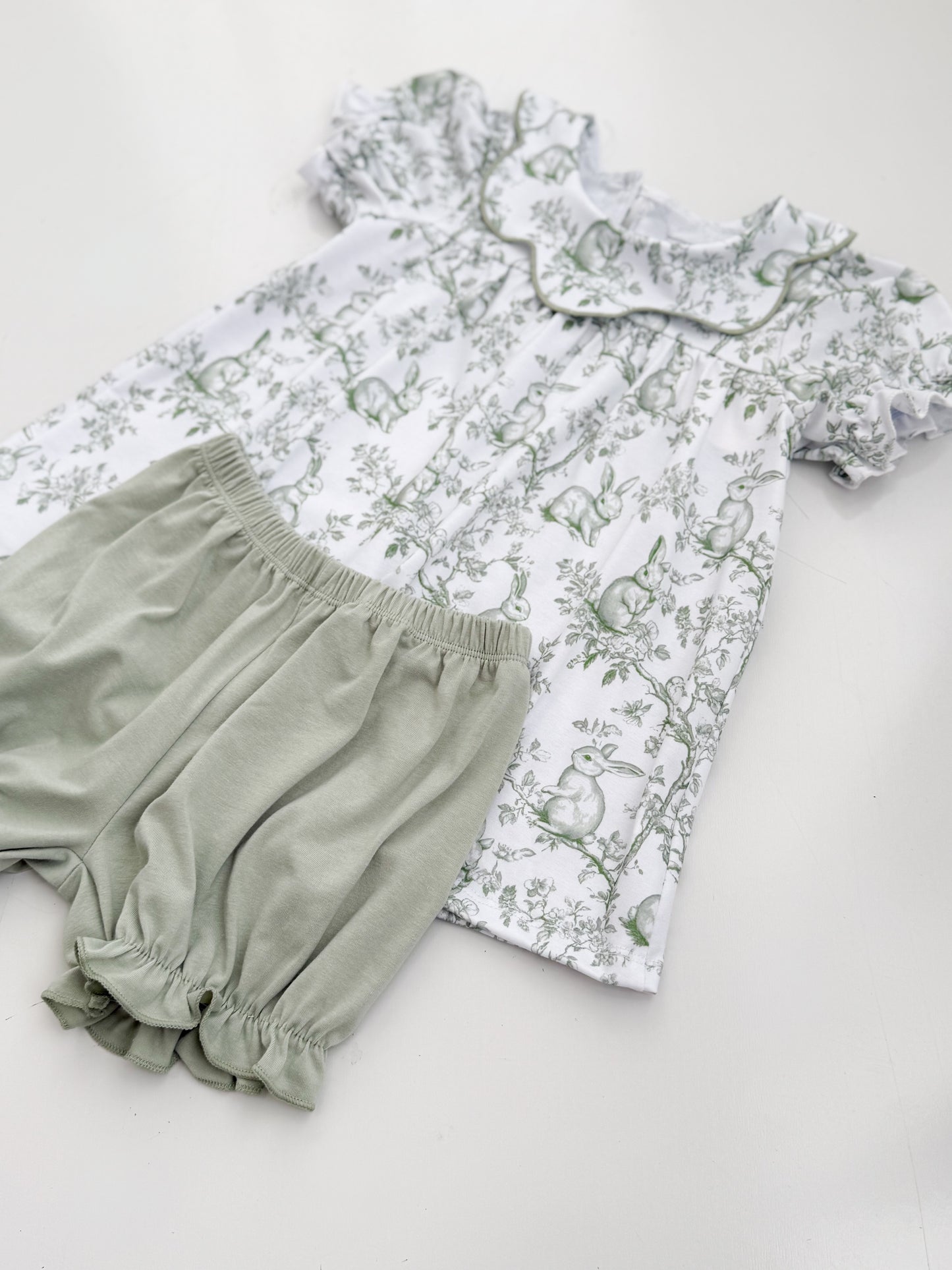 Bunny Toile Bloomer Short Set