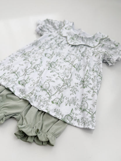 Bunny Toile Bloomer Short Set
