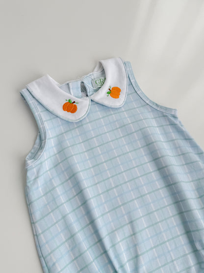 Blue Pumpkin Plaid Bubble
