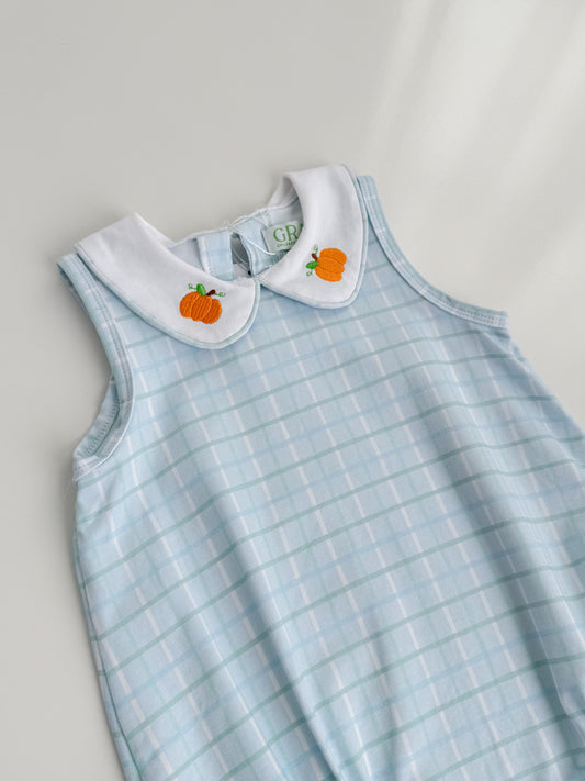 Blue Pumpkin Plaid Bubble